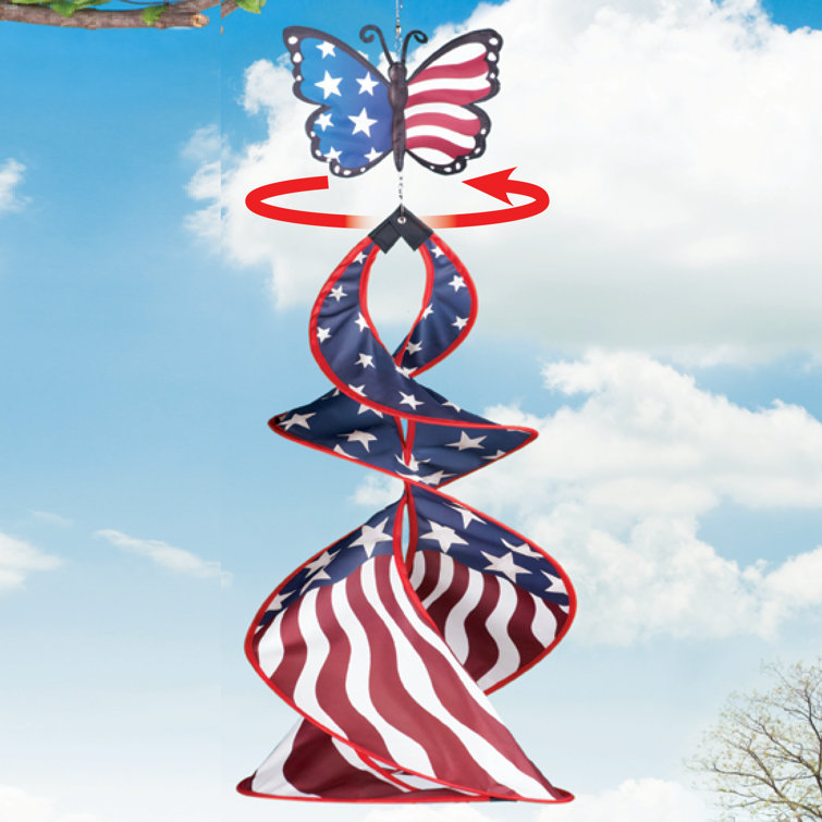 The Holiday Aisle® Butterfly Patriotic Hanging Wind Spinner Wayfair